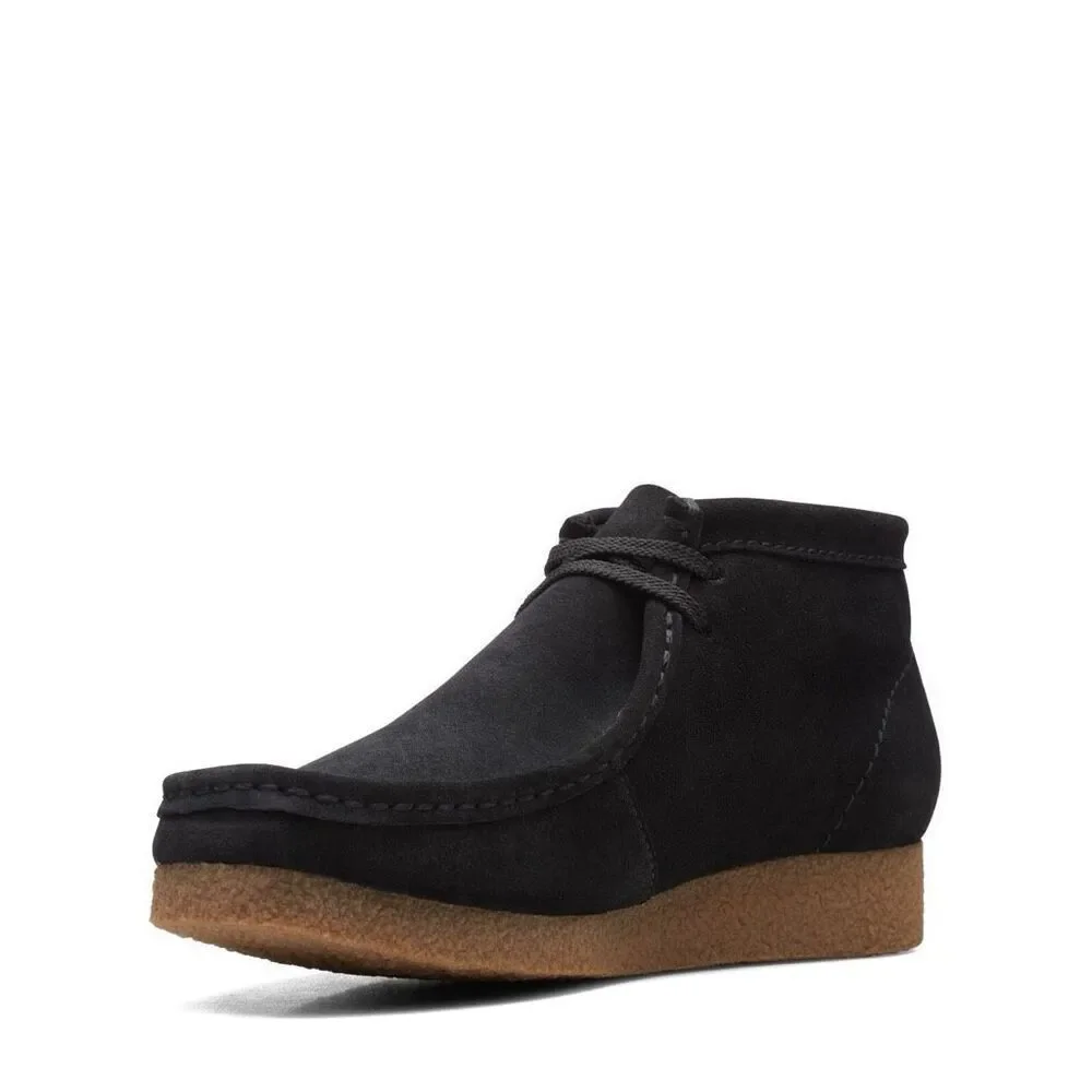 Clarks Mens Black Original Wallabee Lace Up Leather Suede Chukka Boat Shoe Size